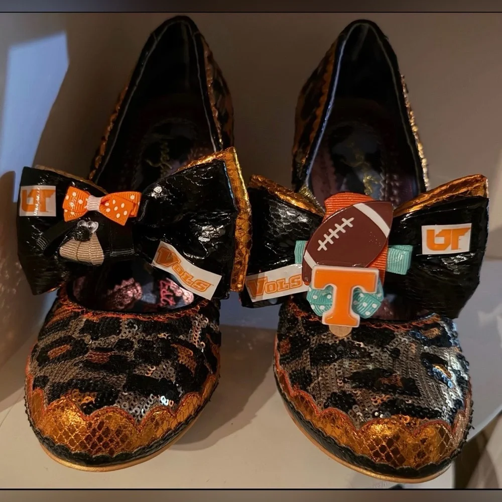hand embellished statement concept heels University of Tennessee theme, size9/40